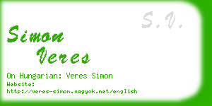 simon veres business card